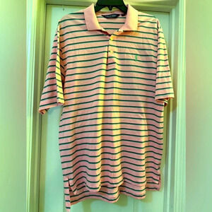 Polo Golf Ralph Lauren Pink Green Stripped Shirt